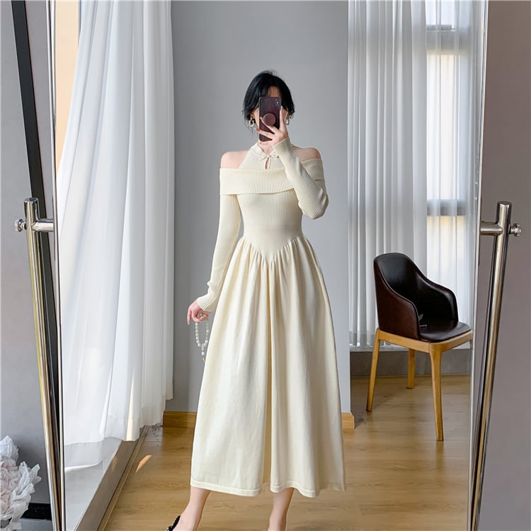 【dress】切り替えニットワンピース　M26174