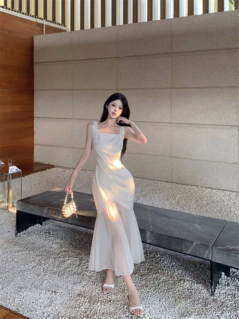 【dress】Uネックマーメイドキャミワンピース G21260