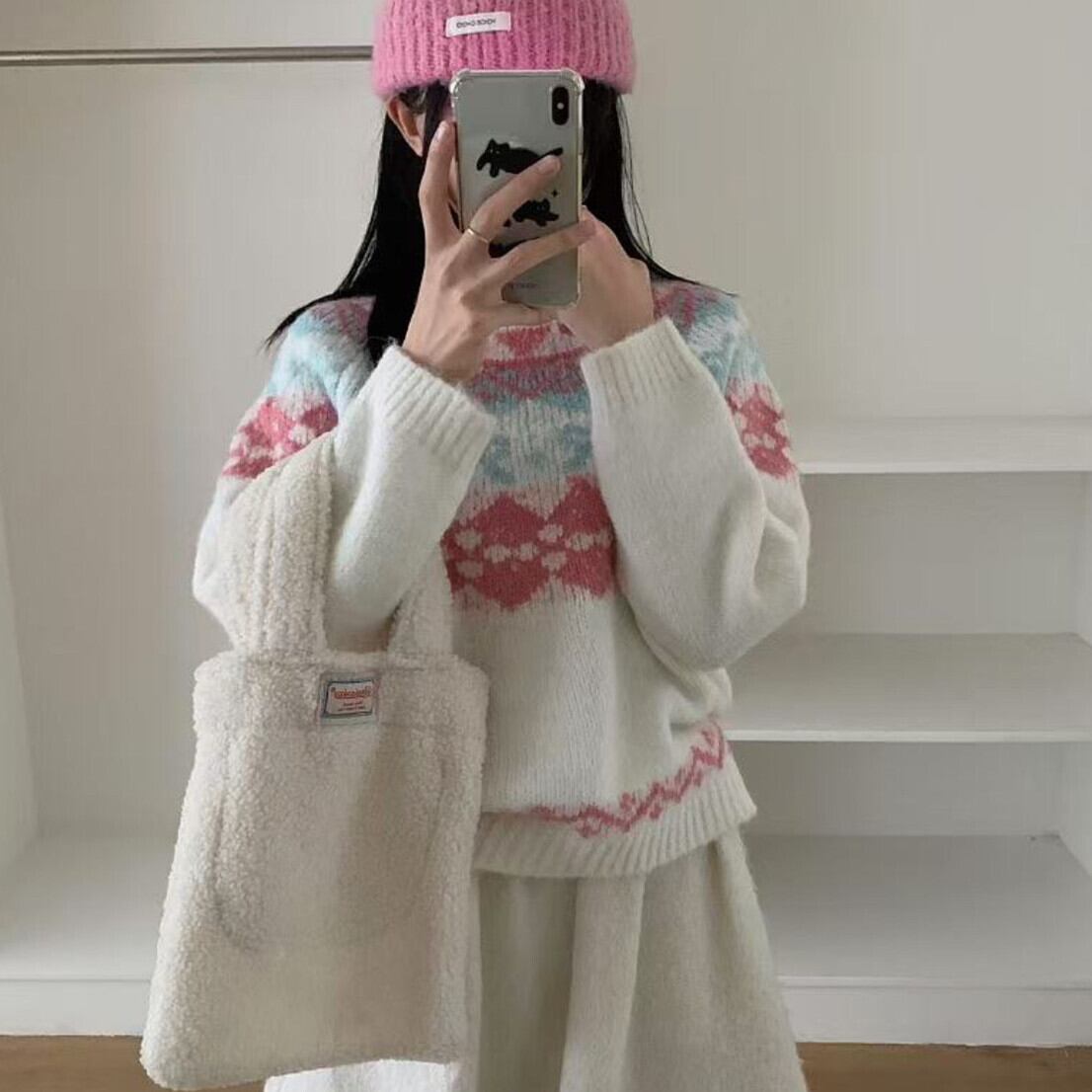 【tops】ジャカードニットセーター　M27801