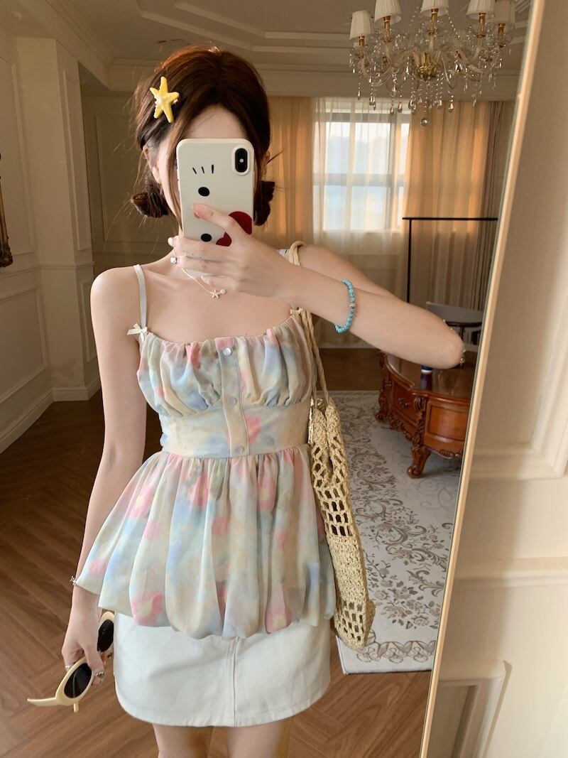 【tops】プリントキャミソール　M30569