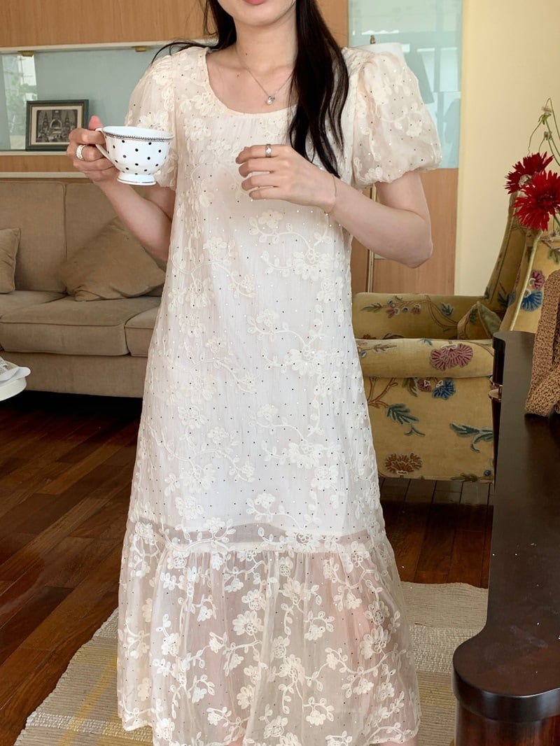 【dress】ジャカード刺繍ワンピース　M24731
