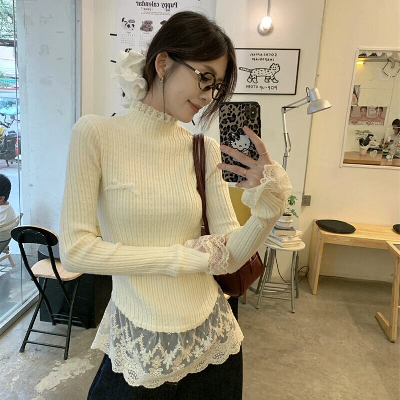 【tops】ドッキングニットトップス　M27458