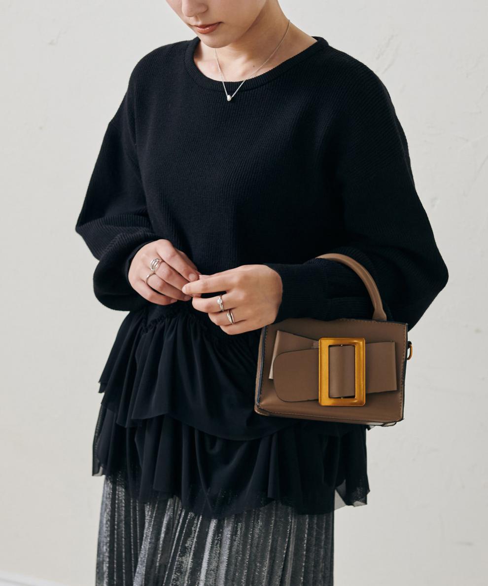 【tops】切り替えニットセーター　M25757