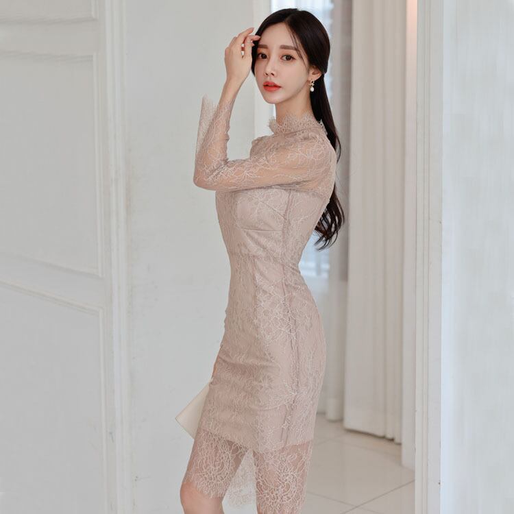 【dress】レースドッキングワンピース　M18926