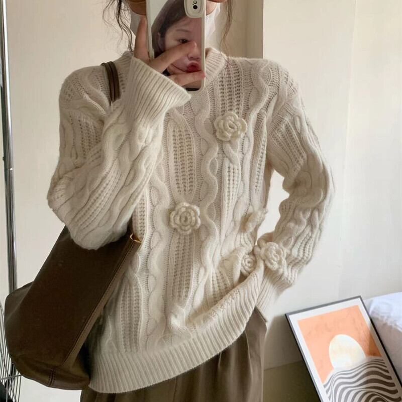 【tops】クルーネックニットセーター　M19144