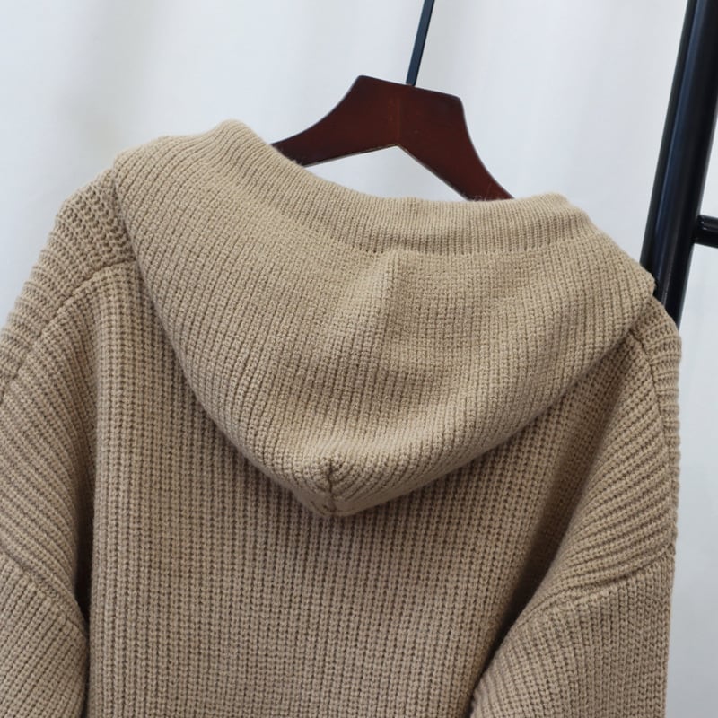 【tops】フード付きニットセーター　M27561