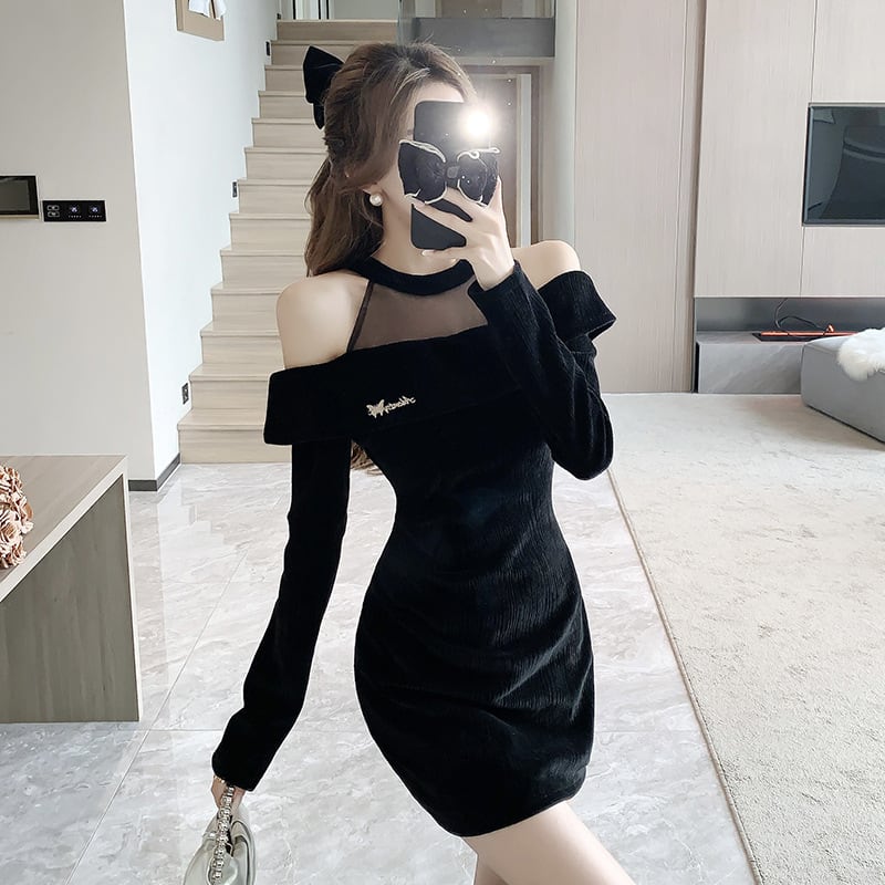 【dress】メッシュタイトミニワンピース G19251