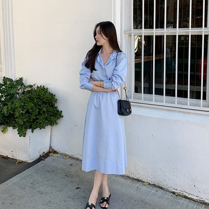 【dress】ウエストカットシャツワンピース G20859