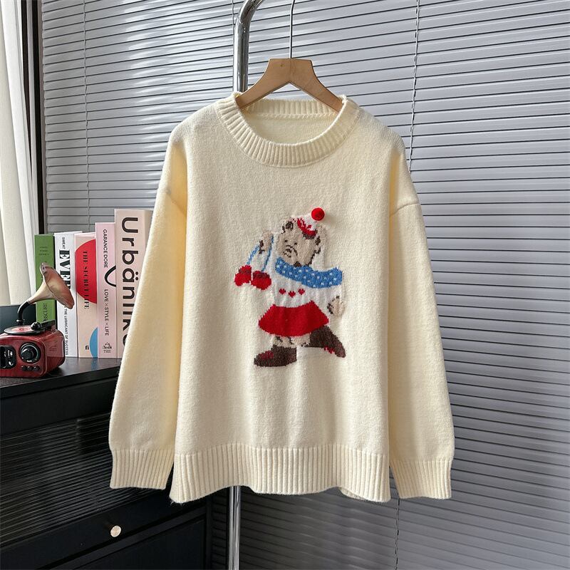 【tops】クルーネックニットセーター　M18903