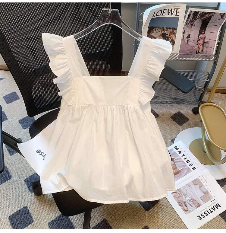 【tops】2色フレンチスリーブタンクトップF7503