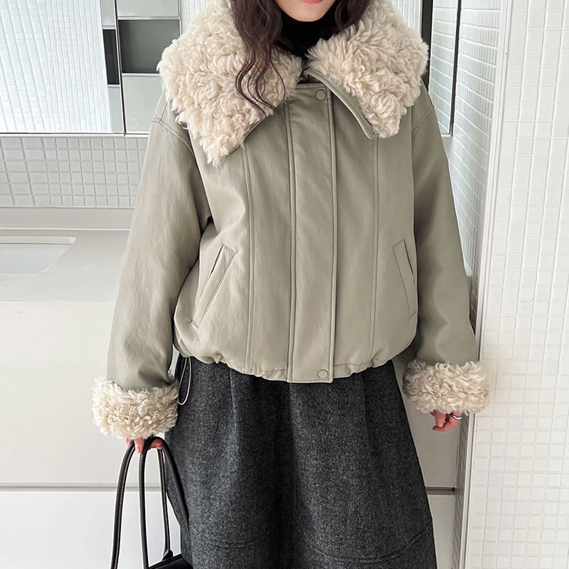 【outer】ファードッキングPUダウンコート Q7363
