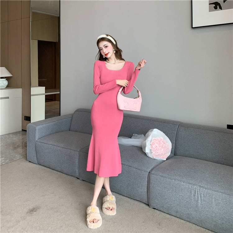 【dress】マーメイドニットワンピース　M18607