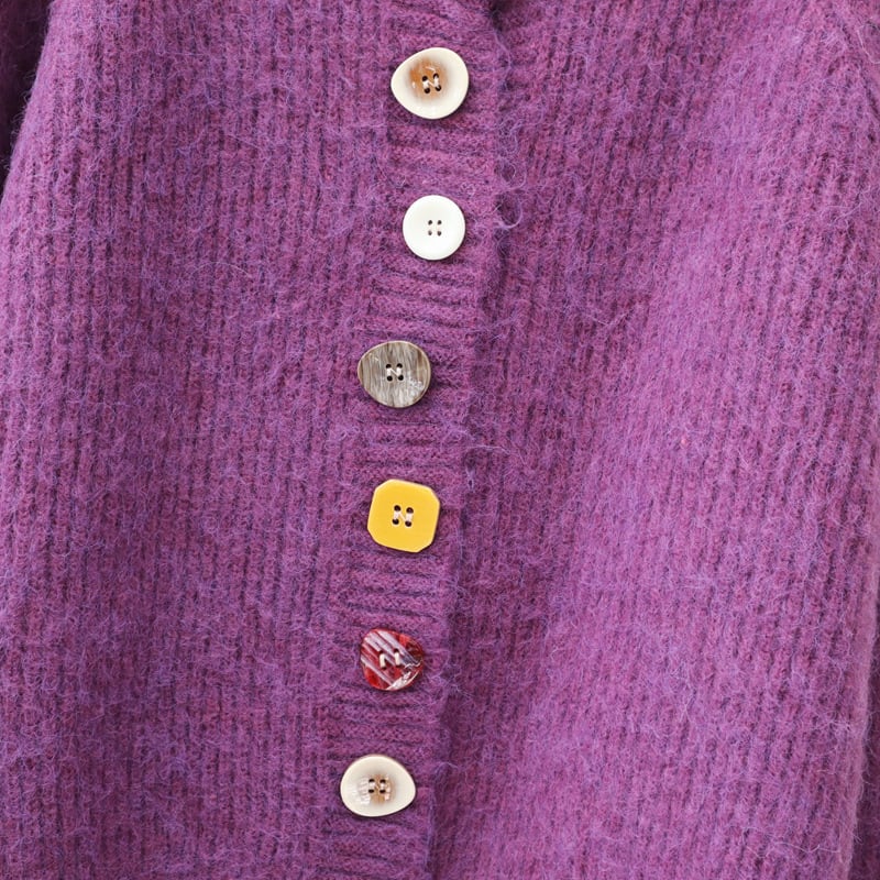 【outer】ボタンデザインニットカーデ　M28537