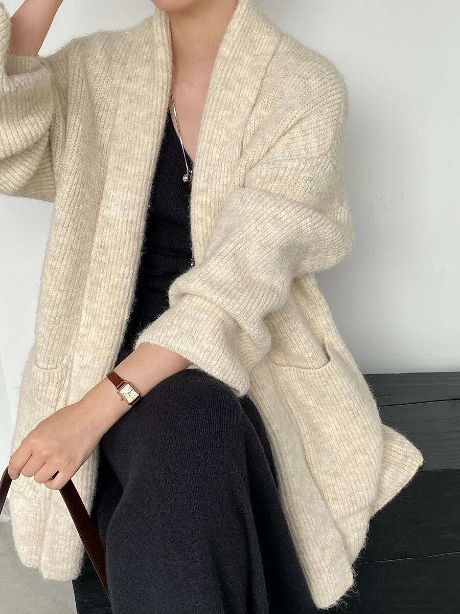 【outer】ロングニットカーディガン Q7242