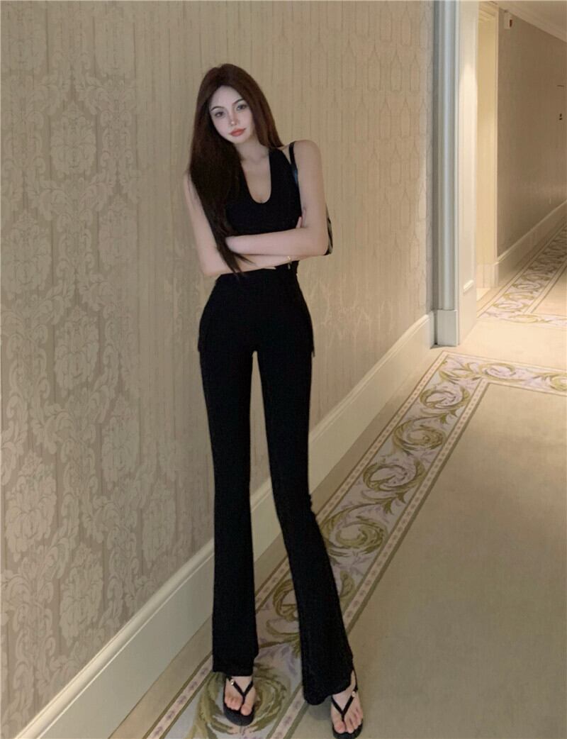 【set】スリットキャミソール+ラッパズボン２点セットG21282