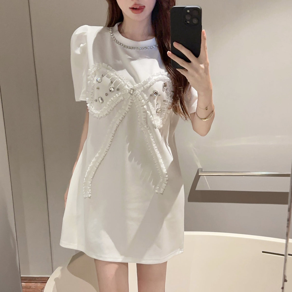 【dress】ビジューカジュアルワンピース　M25084