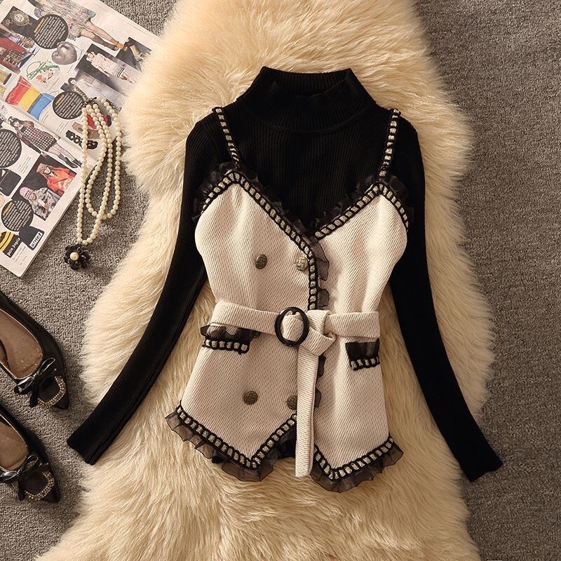 【set】セーター+イレギュラージレ2点セットF6311