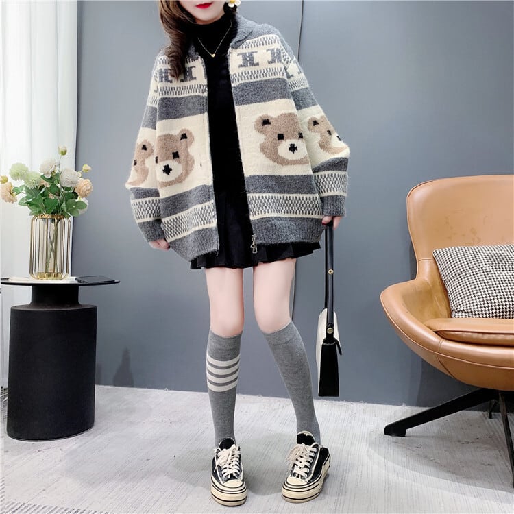 【outer】カートゥーンニットカーデ　M27783