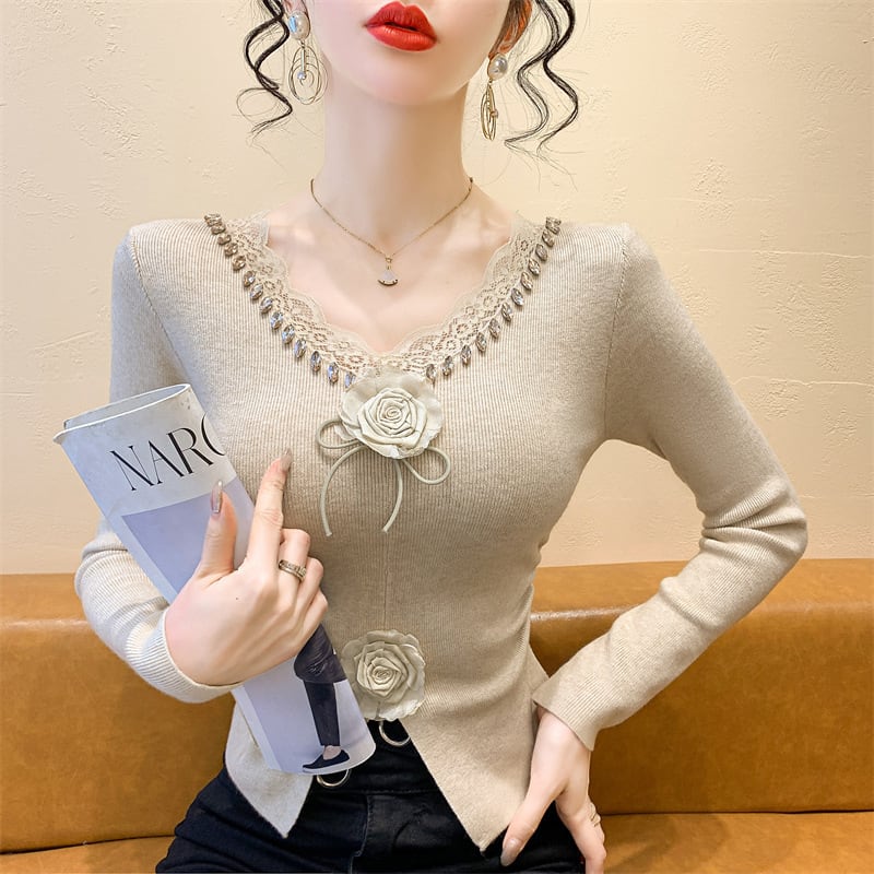 【tops】立体フラワーニットトップス　M27793