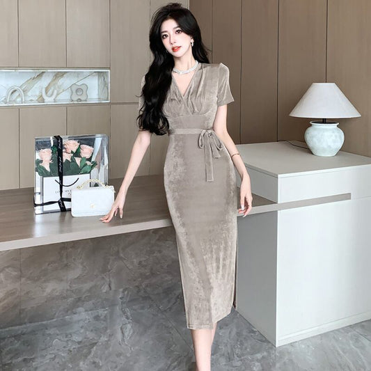 【dress】Vネックワンピース G20323