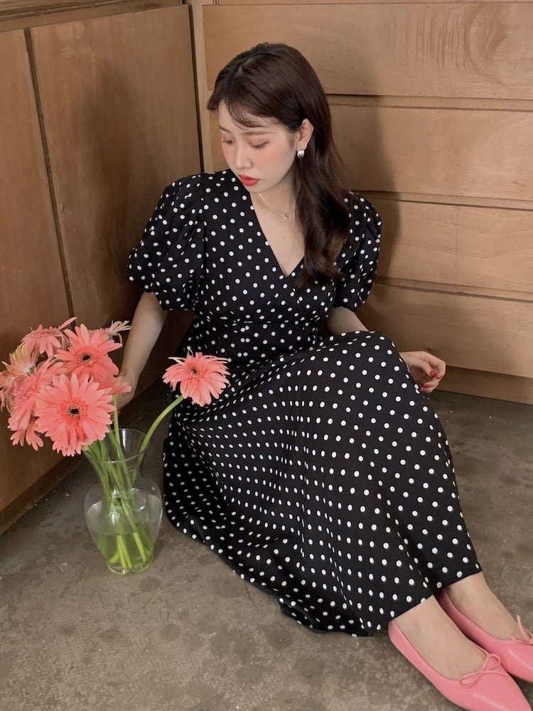 【dress】ドット柄ワンピース　M24778