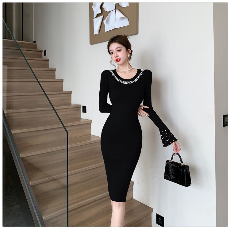 【dress】パールニットワンピース　M27070