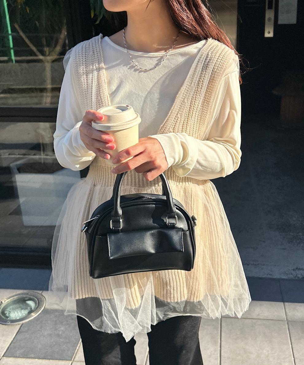 【tops】Vネックチュールコンビニットベスト　M28580
