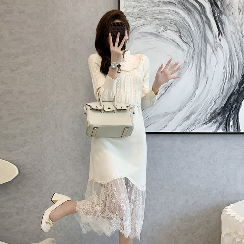 【dress】ドッキングニットワンピース　M26254