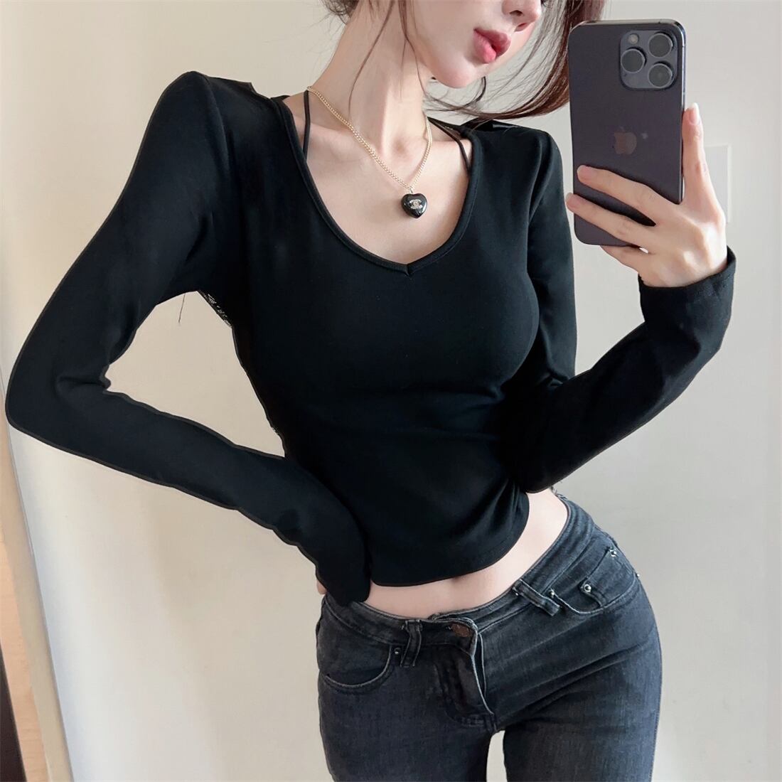 【tops】レース切り替えTシャツG20112