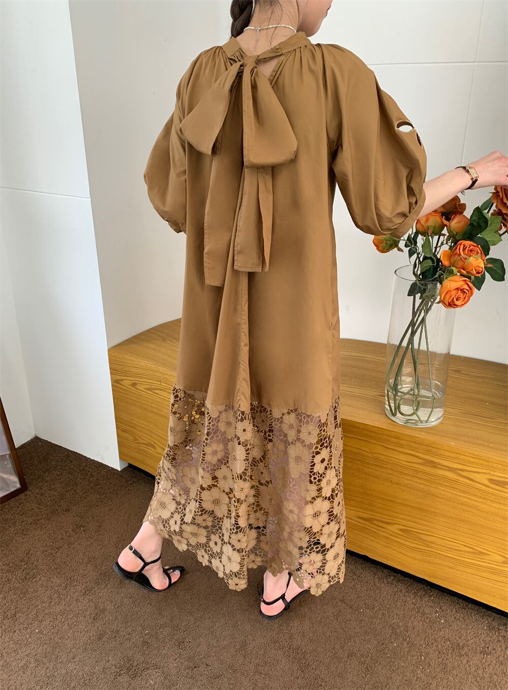【dress】レース切り替えワンピース　M29778