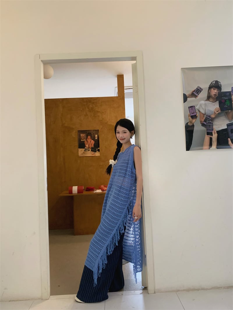 【dress】カットワークフリンジワンピース　M24756