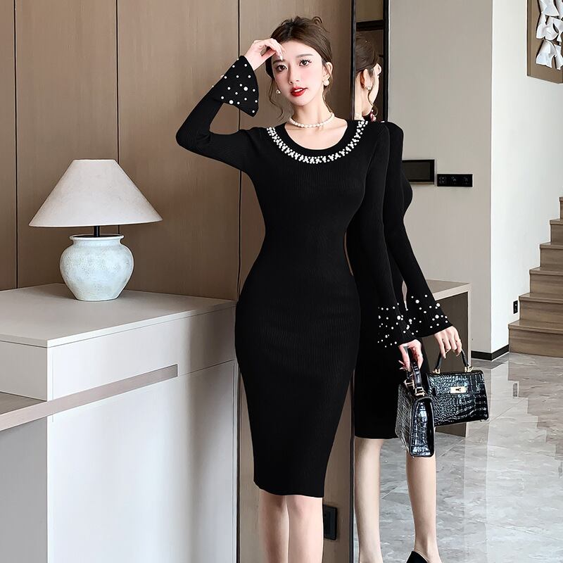 【dress】パールニットワンピース　M27487