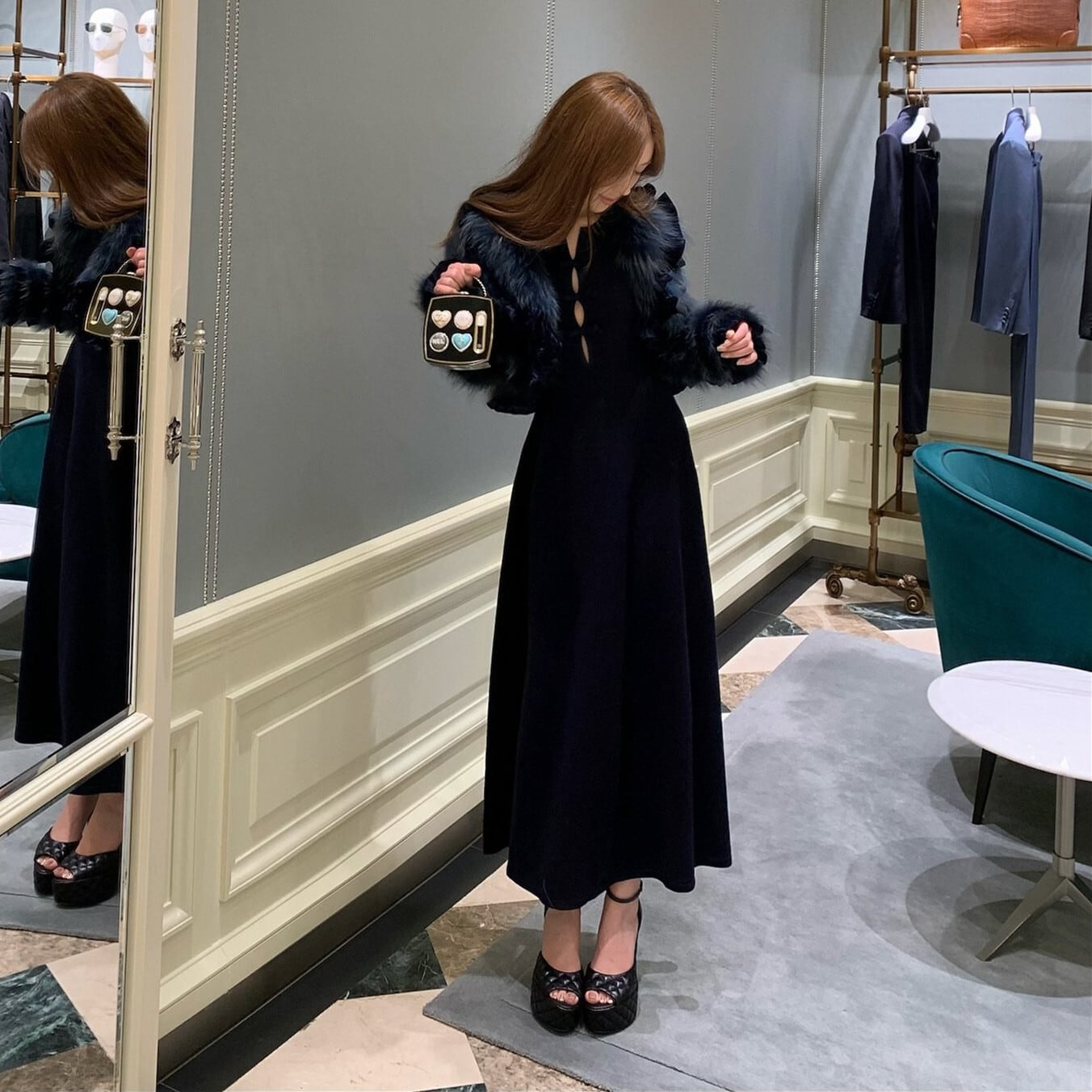【dress】リボンノースリーブニットワンピース N3516