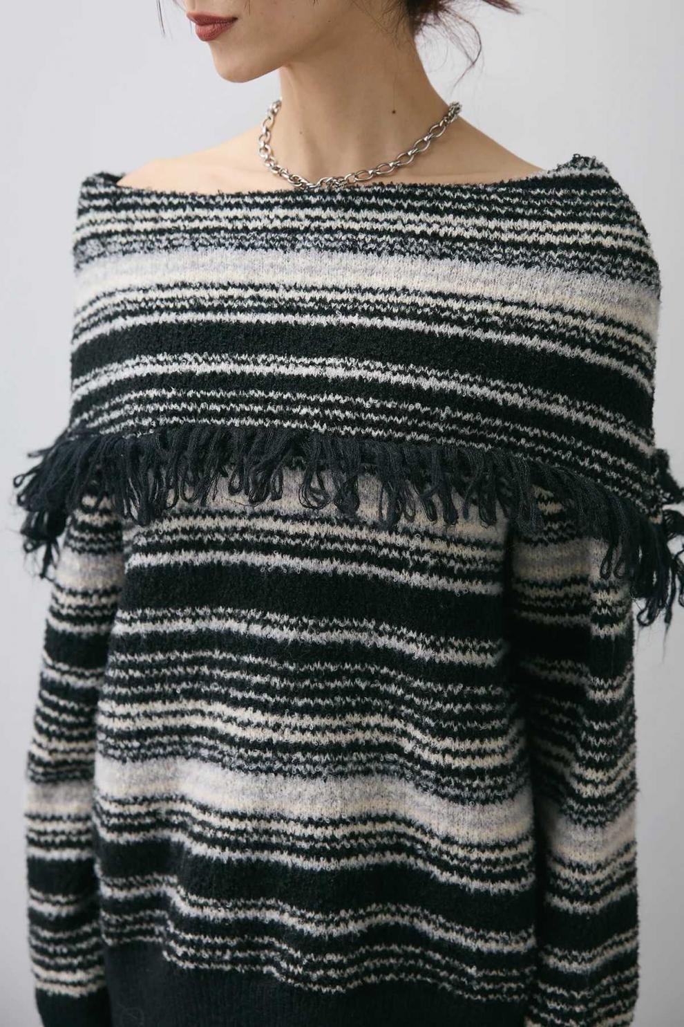 【tops】オフショルダーニットセーター　M29326