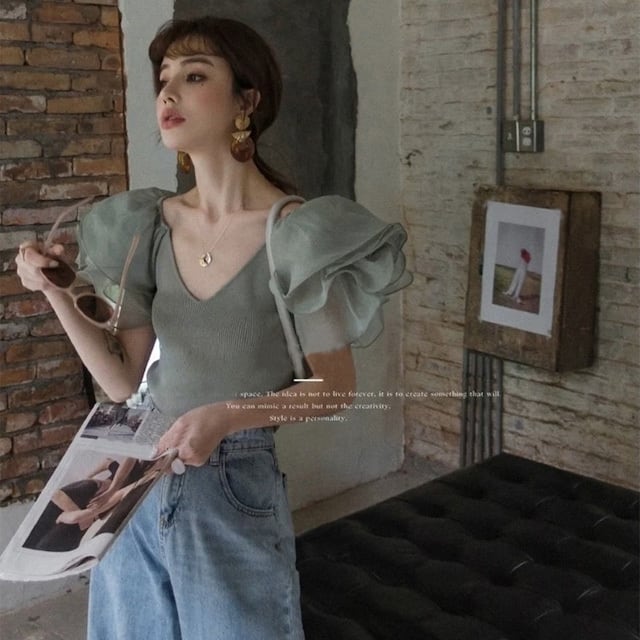 【tops】パフスリーブTシャツG20272