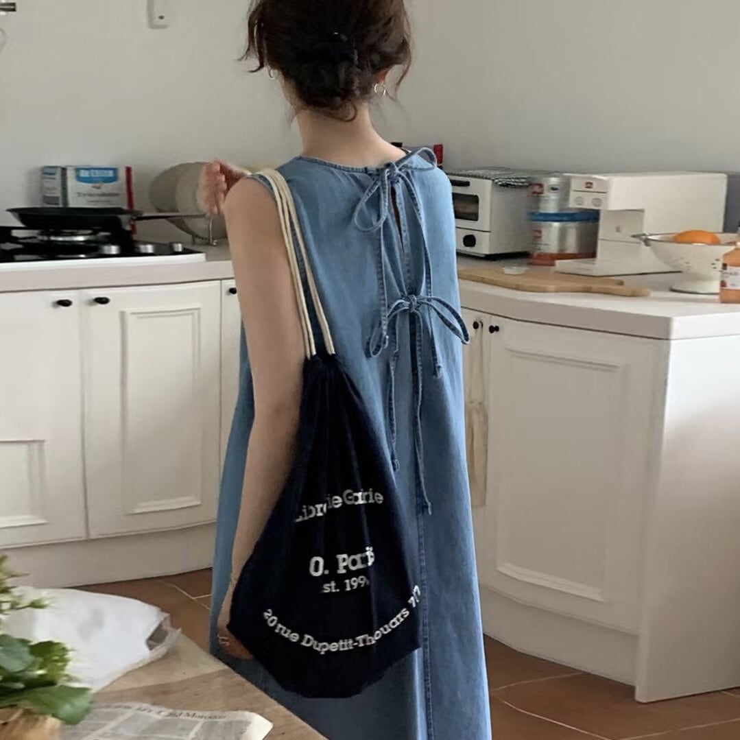 【dress】デニムベストワンピース　M23883