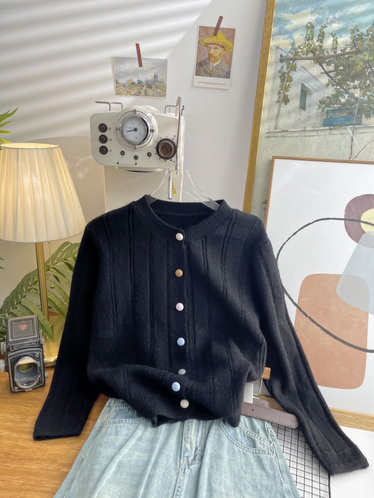 【outer】クルーネックニットカーデ　M28957