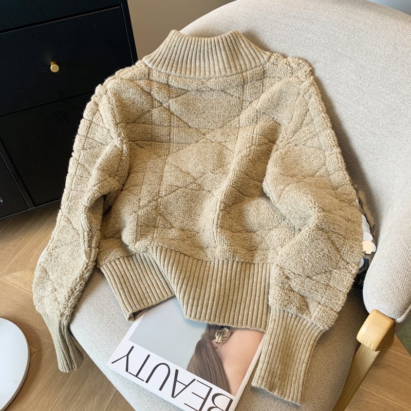 【outer】ファスナーニットカーデ　M26693