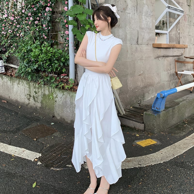 【dress】不規則 イレギュラードッキングワンピース　M23909