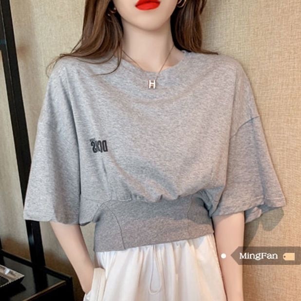 【tops】3色ウェスト絞りＴシャツF7369