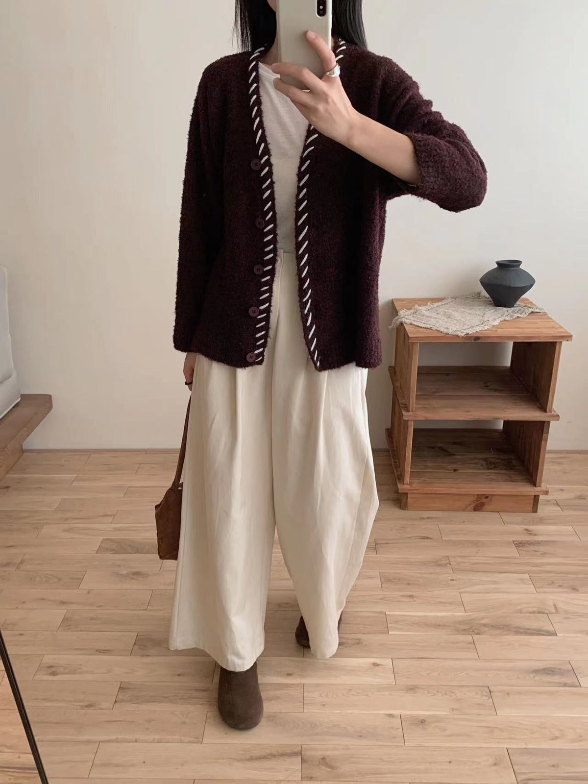【outer】Vネックニットカーデ　M27283