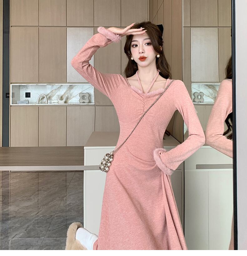 【dress】ファーワンピース　M19046