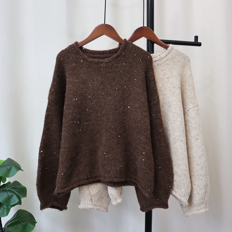 【tops】スパンコールニットセーター　M28590