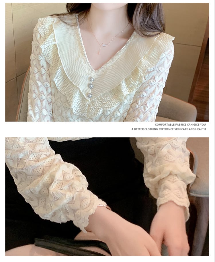 【tops】レースシャツトップス　M28634