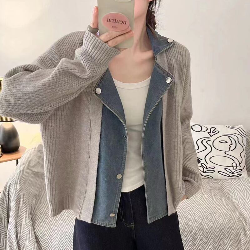 【outer】デニムドッキングカーディガン Q6367