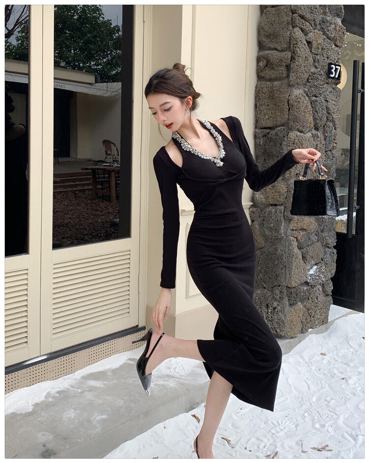 【dress】ビジューデートワンピース　M27454