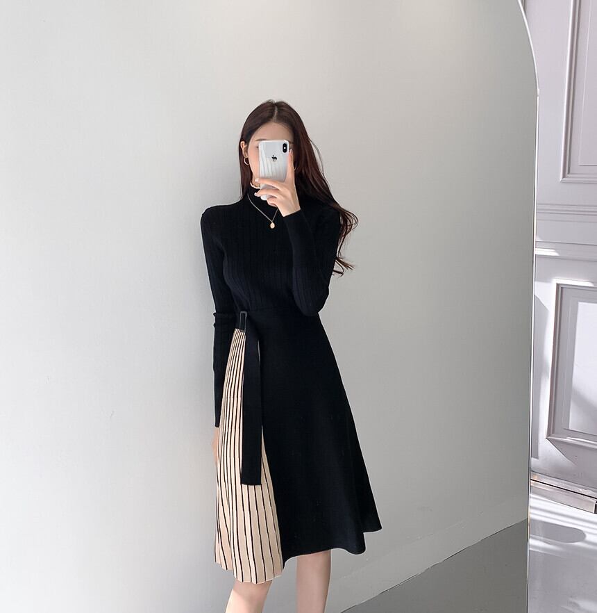 【dress】ドッキングニットワンピース　M17898