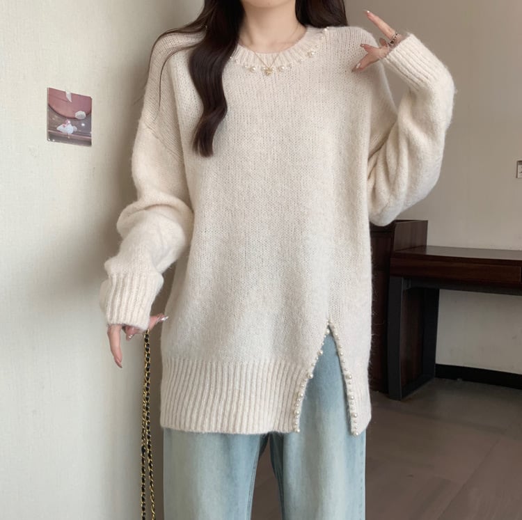 【tops】パールニットセーター　M27415