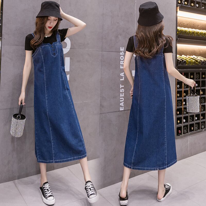 【dress】カジュアル気質満点レディース プラスサイズデニムサロペットワンピース G0164