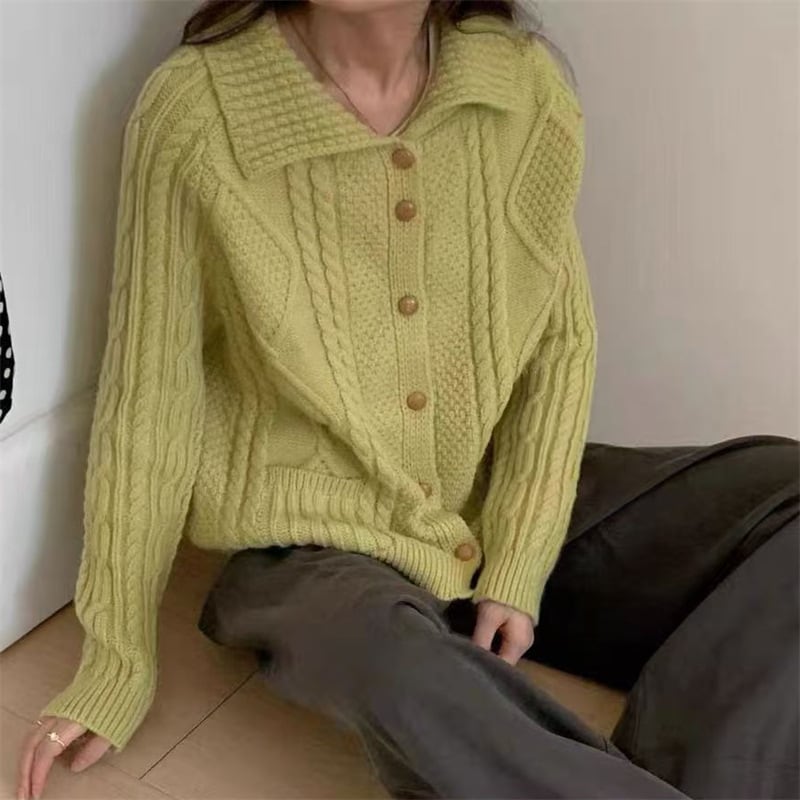 【outer】ニットカーディガン Q7154